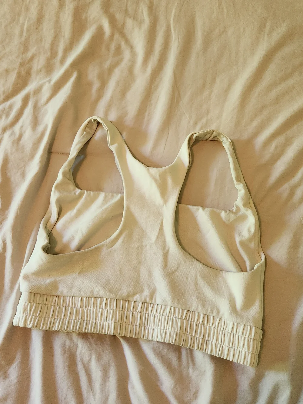 Old Navy White Seamless Racerback Sports Bra